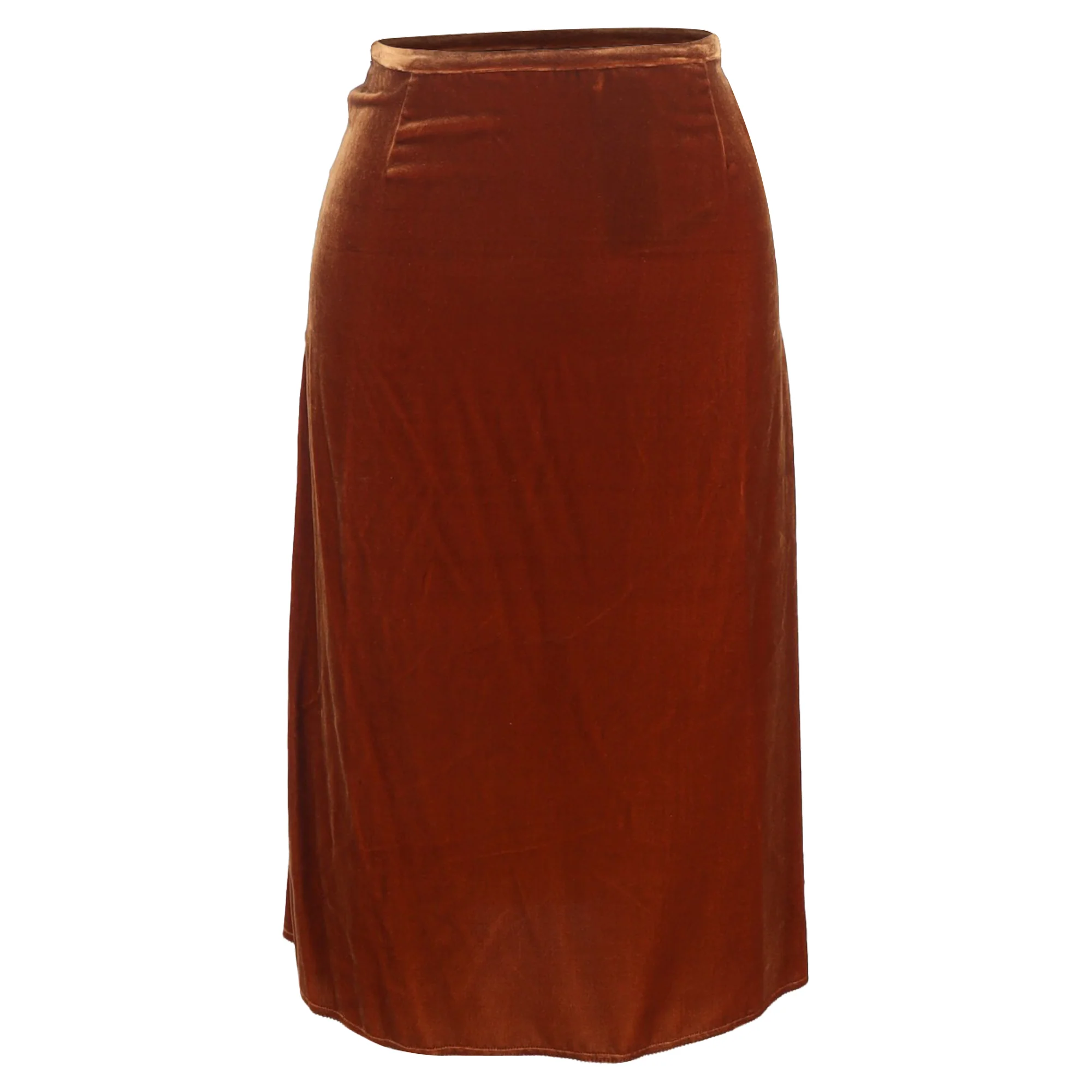 Joseph High-Waist Skirt in Brown Velvet
