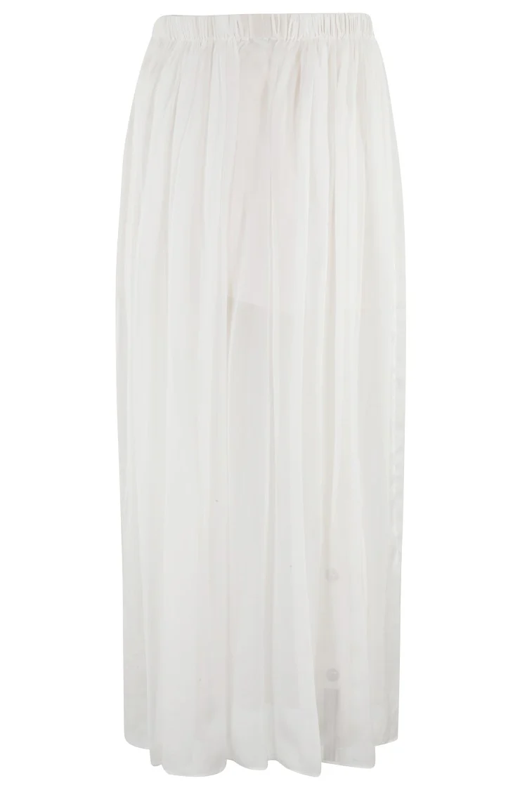 Flowing Chiffon Skirt With Gathered Waistband