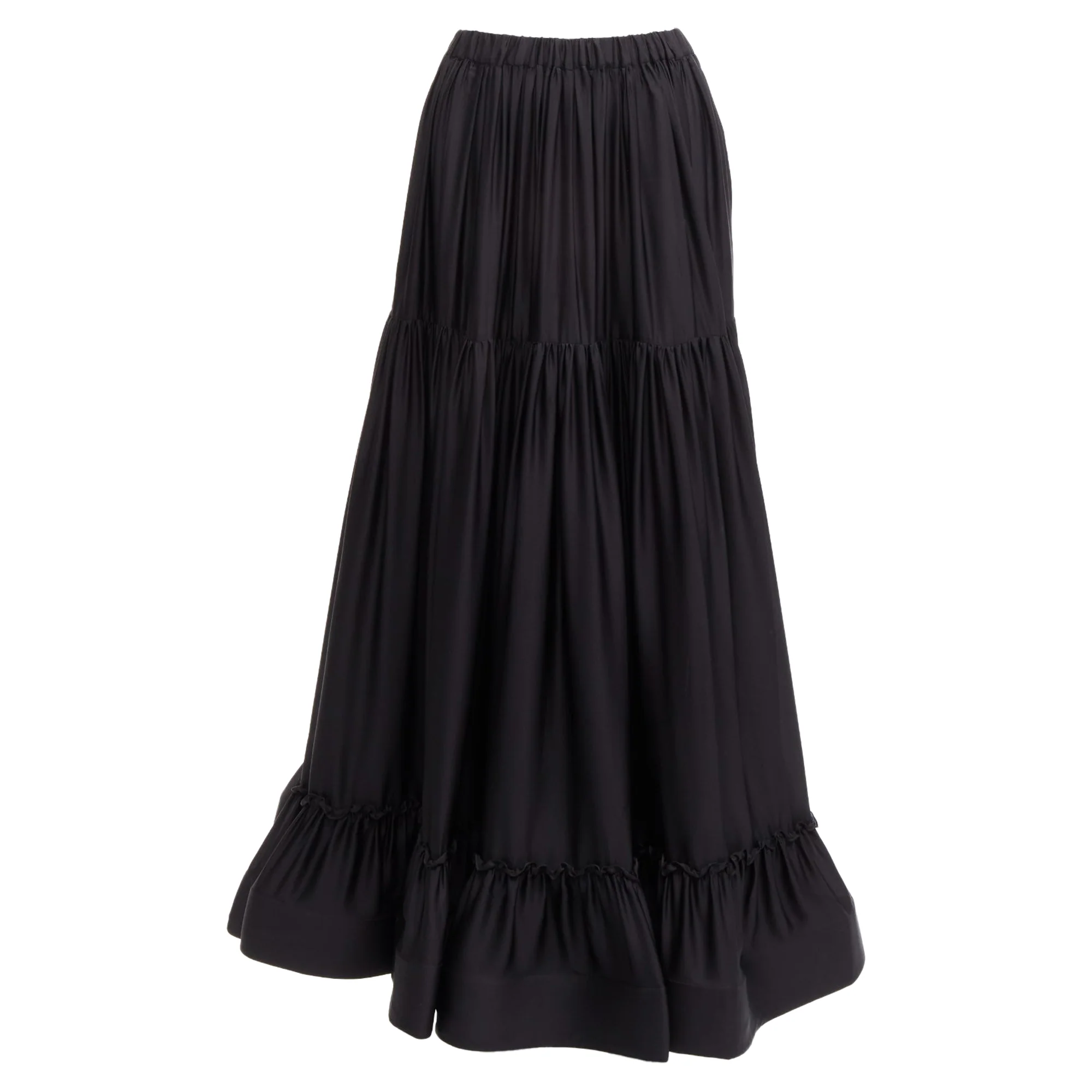 Stella McCartney silk crin flounce hem tie midi skirt
