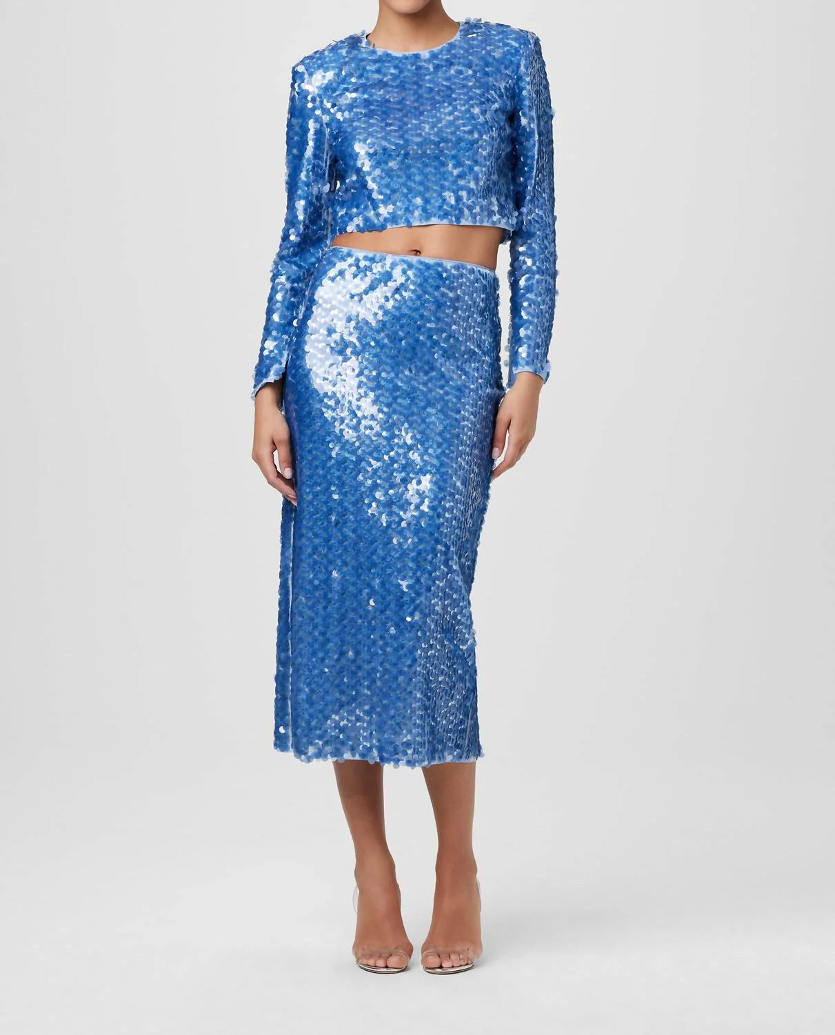 Leilani Pencil Skirt In Steel Blue