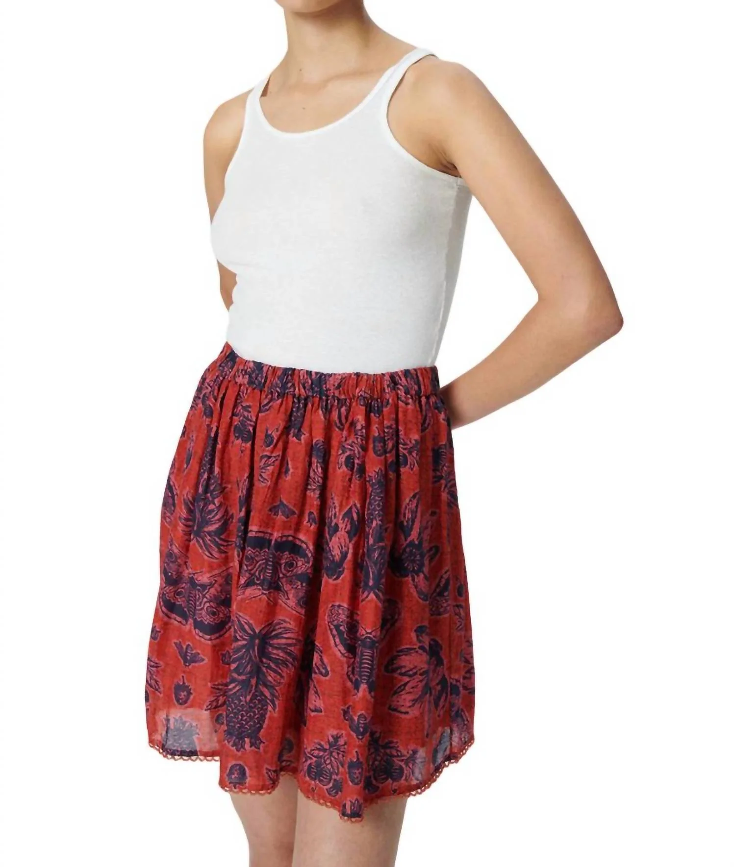 Willow Skirt In Crafty Flower Red