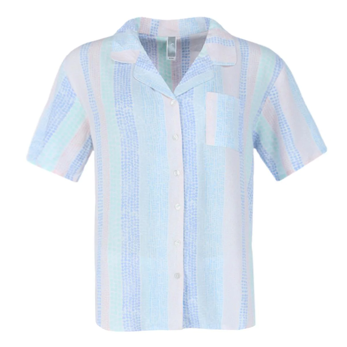 Women's Multi Stripe Notch Short Sleeve Pajama Set