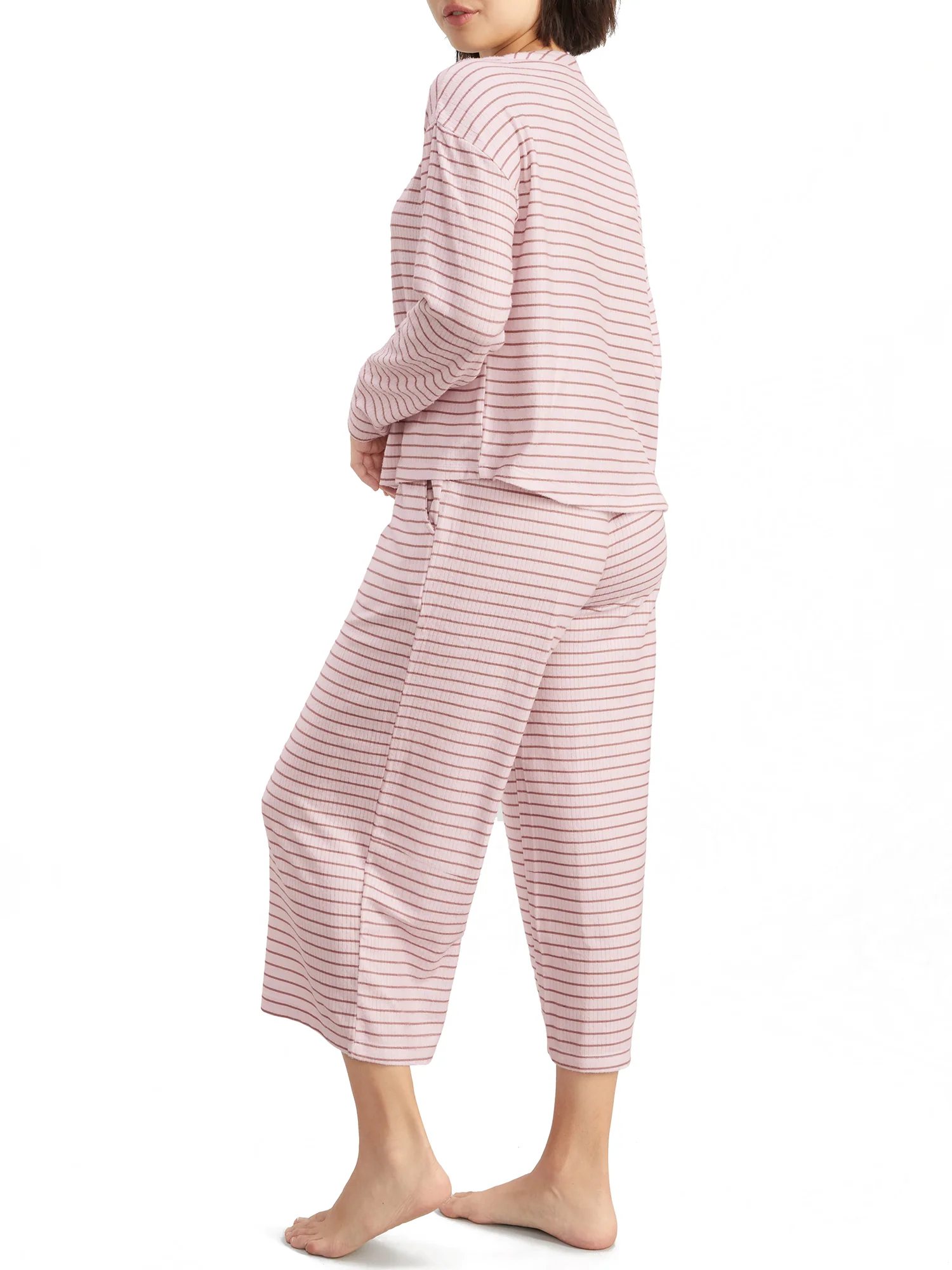 Splendid Women's Cardigan Knit Cropped Pajama Set