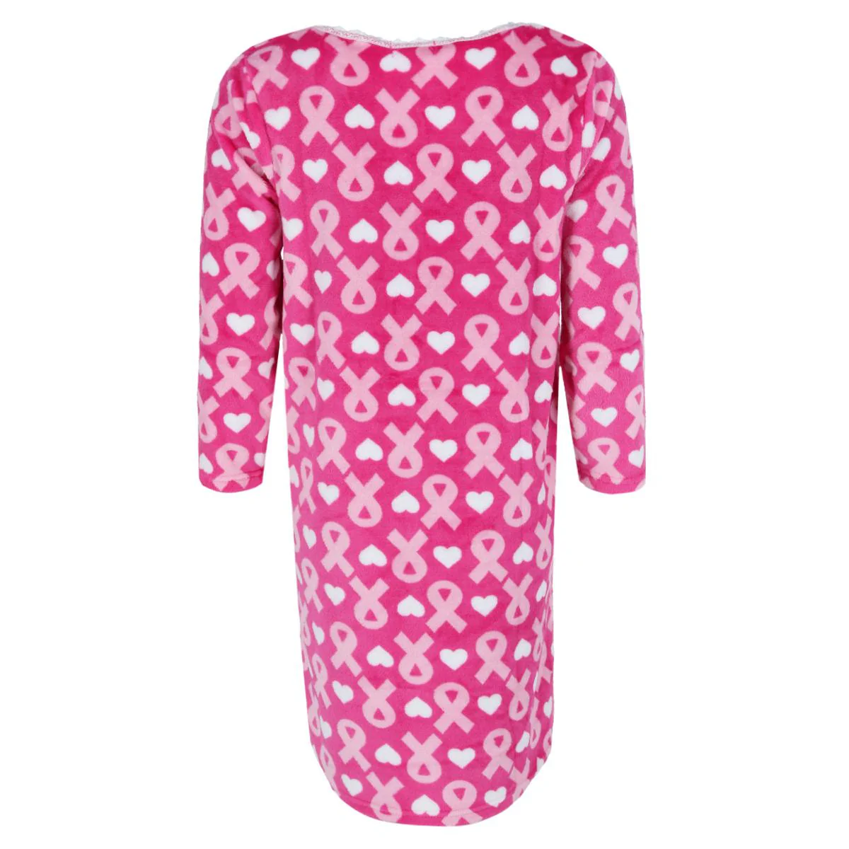 Women's Heart Breast Cancer Ribbon Plush Gown