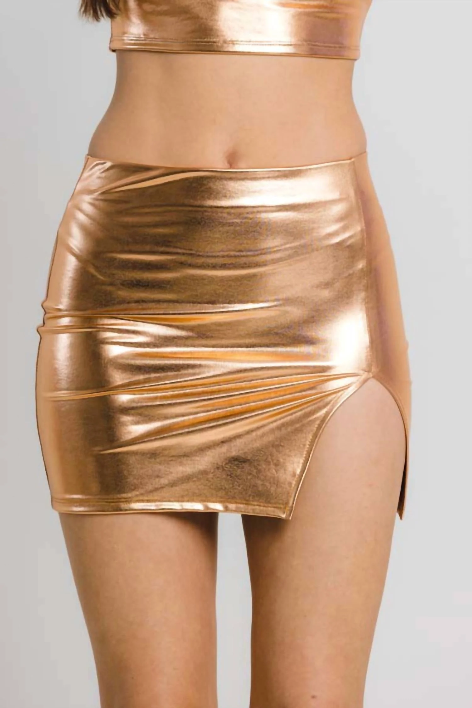 Mvp Moment Mini Skirt In Metallic Gold