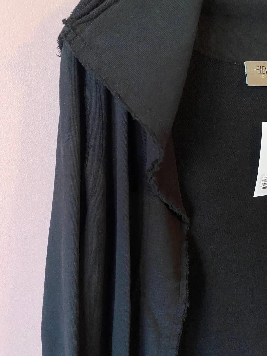 Rib Out Pull On Jacket In Black