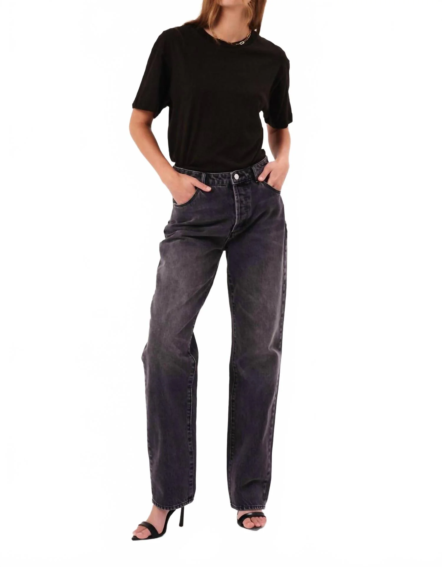 90S Relaxed Worn Jeans In Black