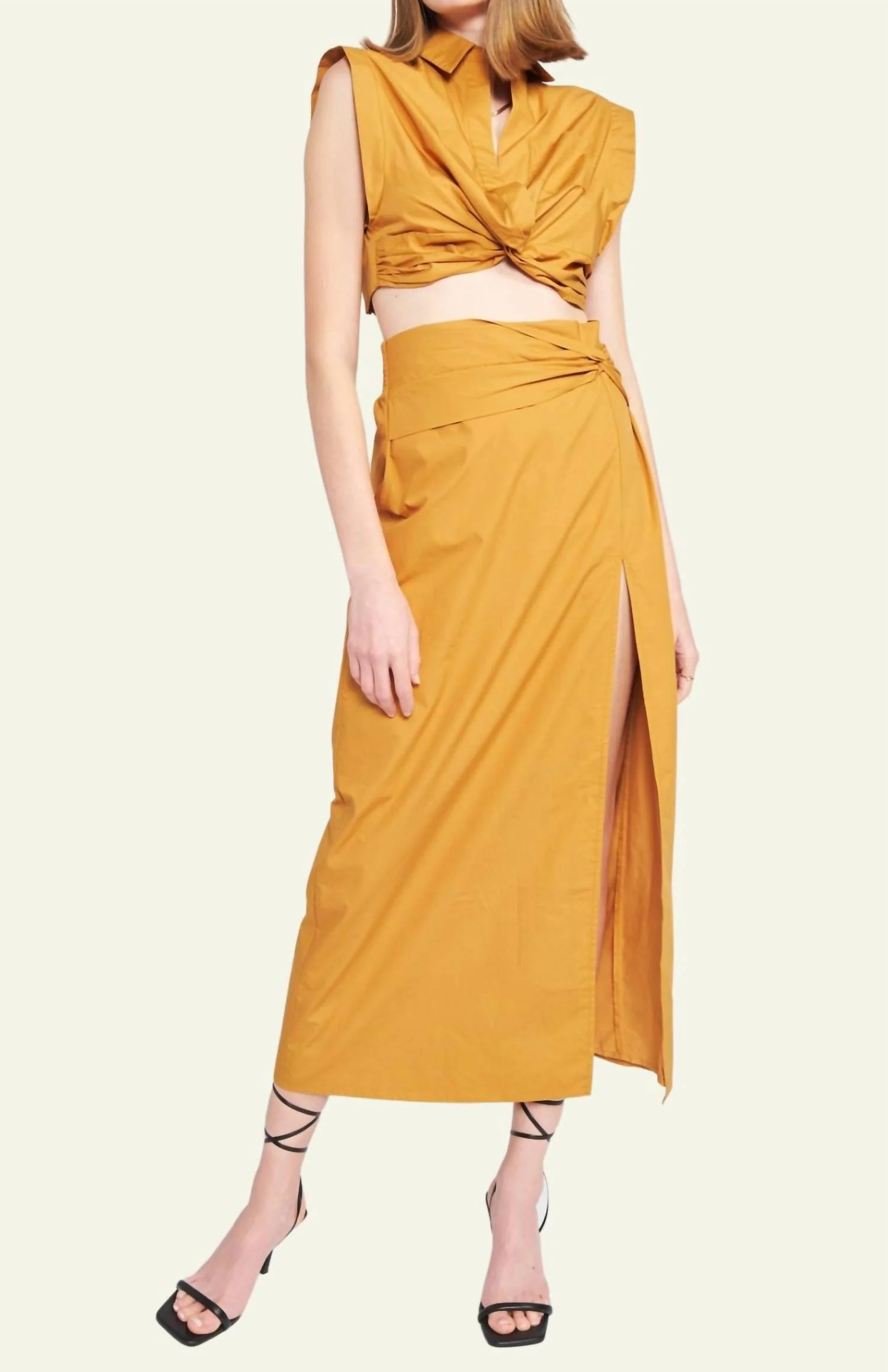 Makia Midi Skirt In Merigold