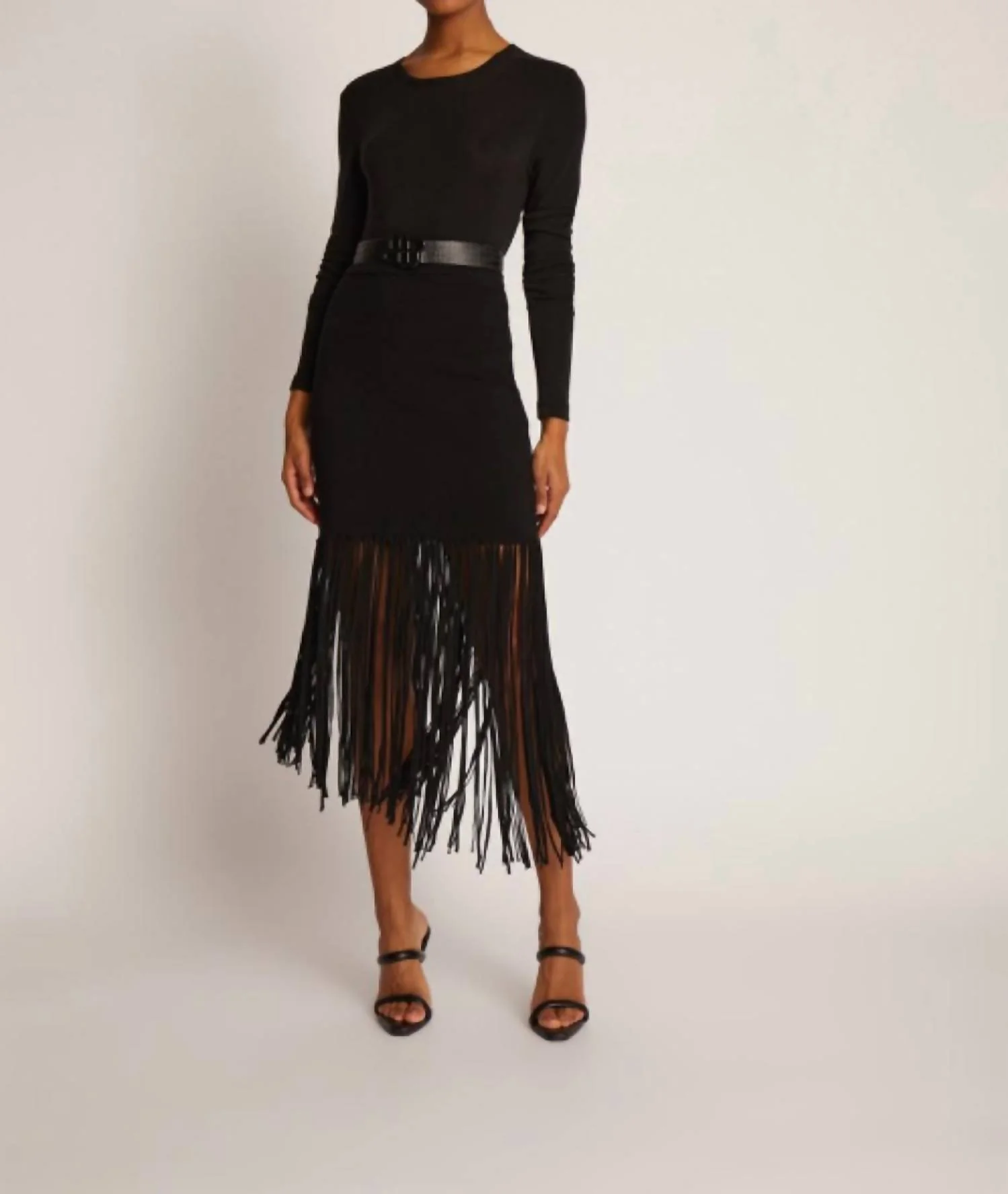 Tayru Fringe Skirt In Black