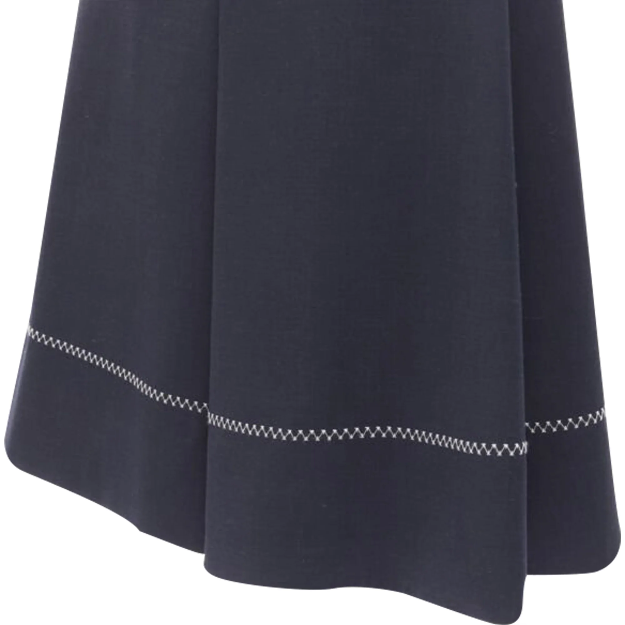 Ellery polyester wool cross hatch stitching skirt