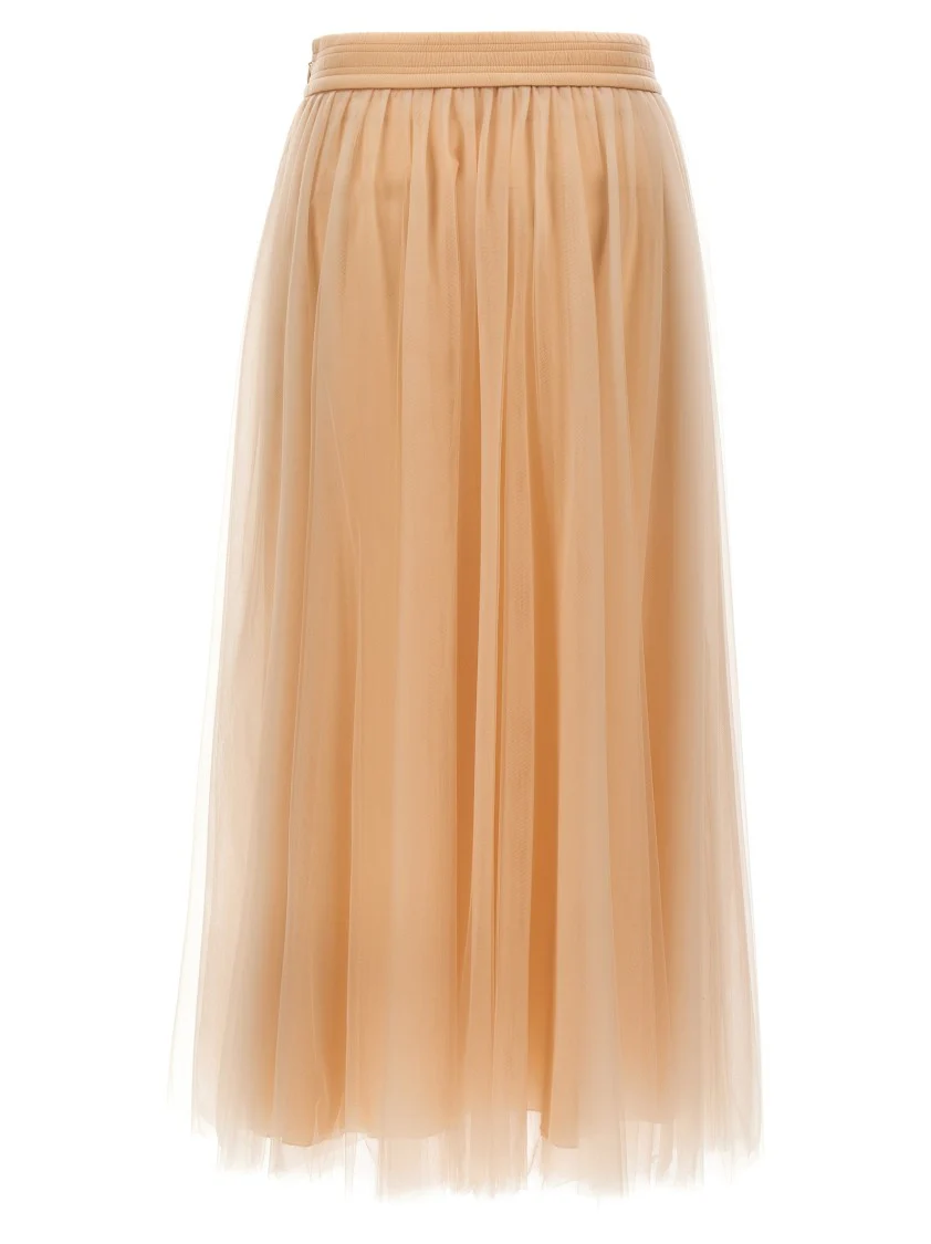Tulle Longuette Skirt With Flowing Layers