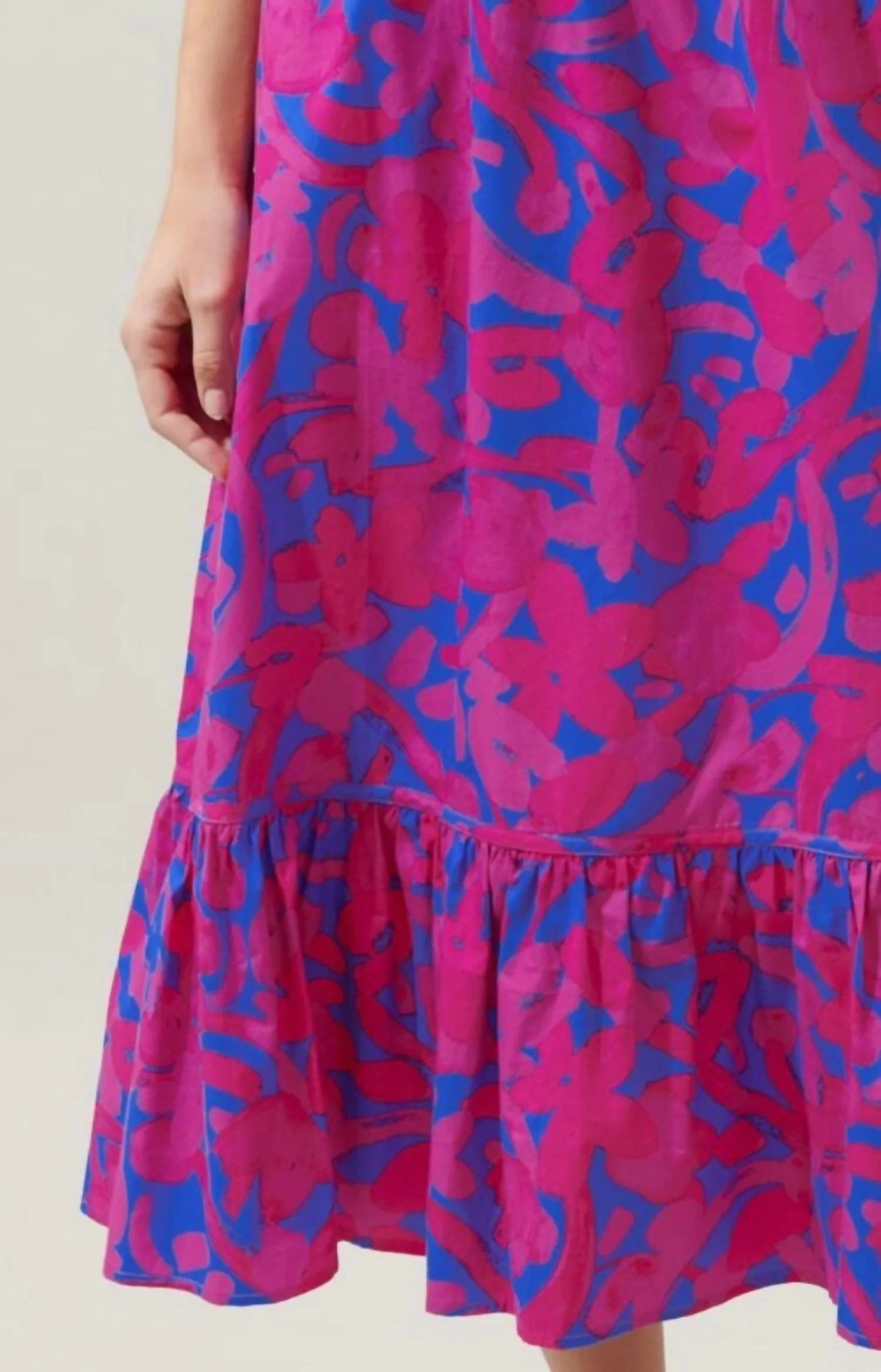 The Amore Set: One Shoulder Maxi Ruffle Skirt Set In Pink/blue