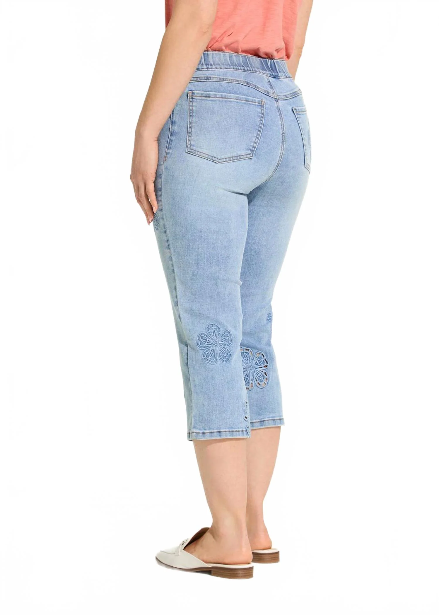 Pull On Capri In Medium Blue