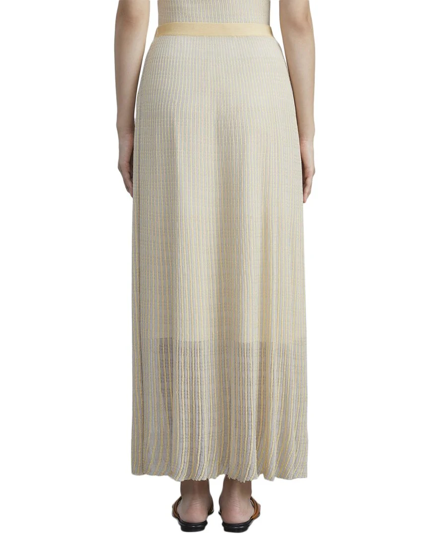 Lafayette 148 New York Pleated Rib Stitch Silk Skirt