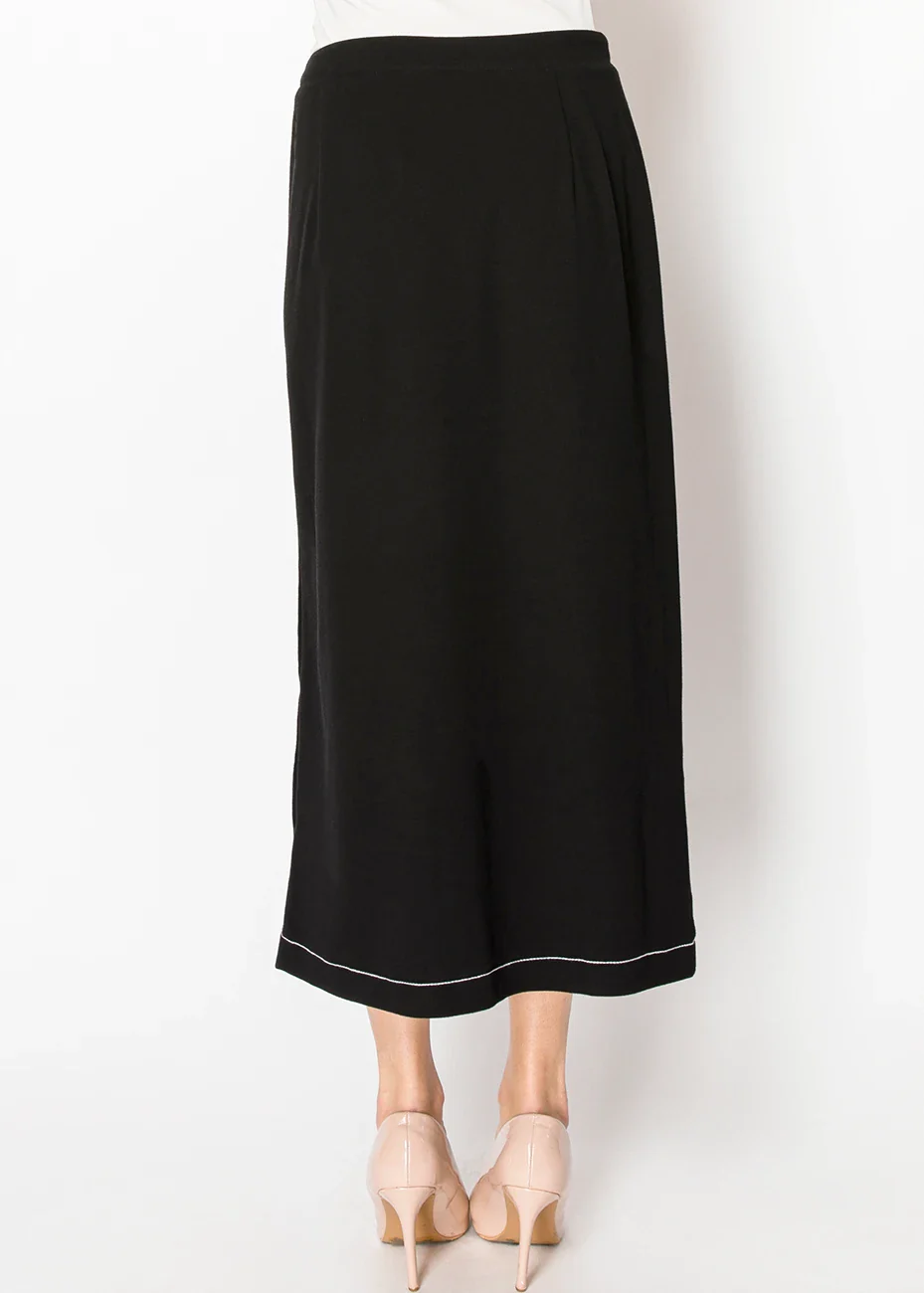 Black Skirt with Contrast Stitching & Eyelets