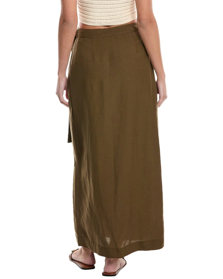 Onia Air Linen-Blend Maxi Wrap Skirt
