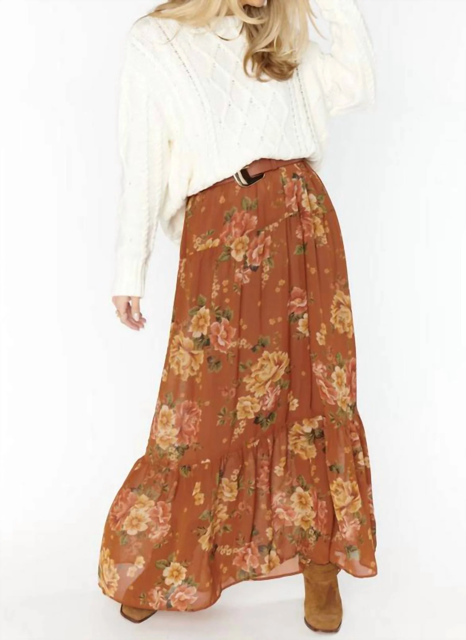 Larina Midi Skirt In Garden Harvest