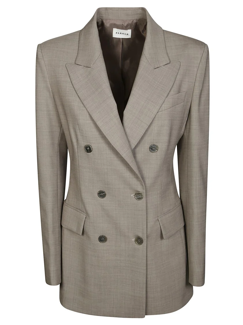 Double-Breasted Tailored Blazer With Sharp Lapels