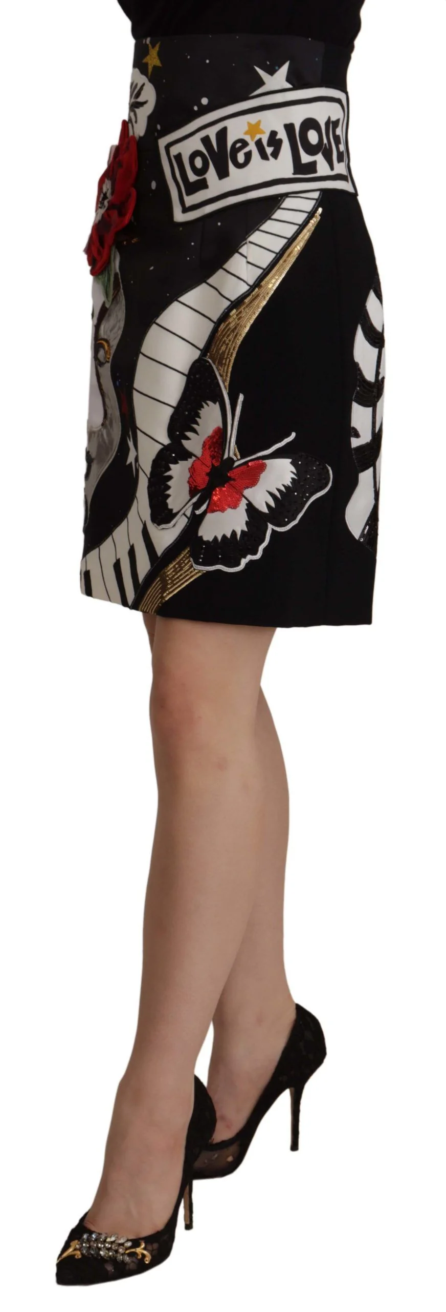 Dolce & Gabbana High-Waist A-Line Embellished Women's Skirt