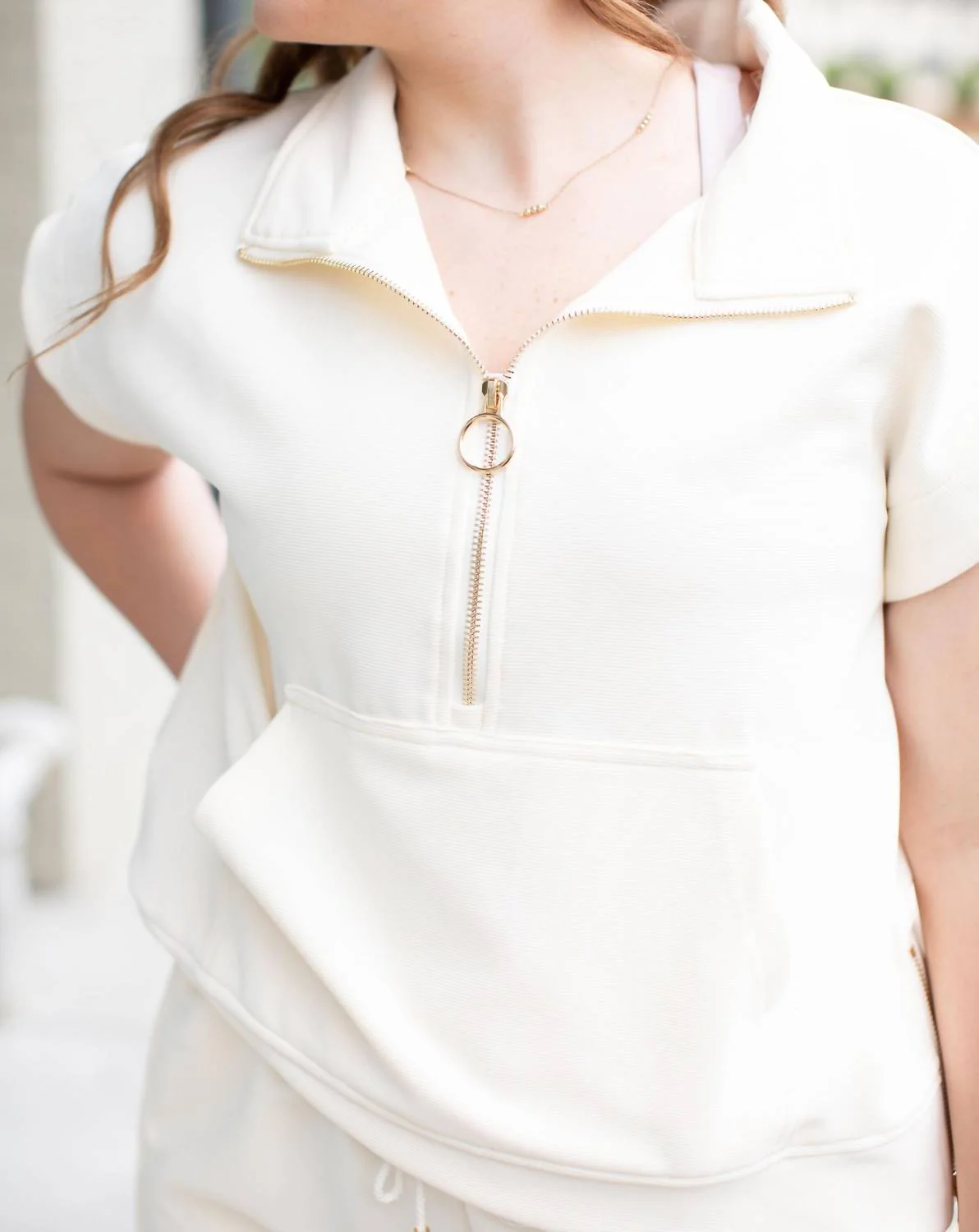 Top With Shorts Set In Cream