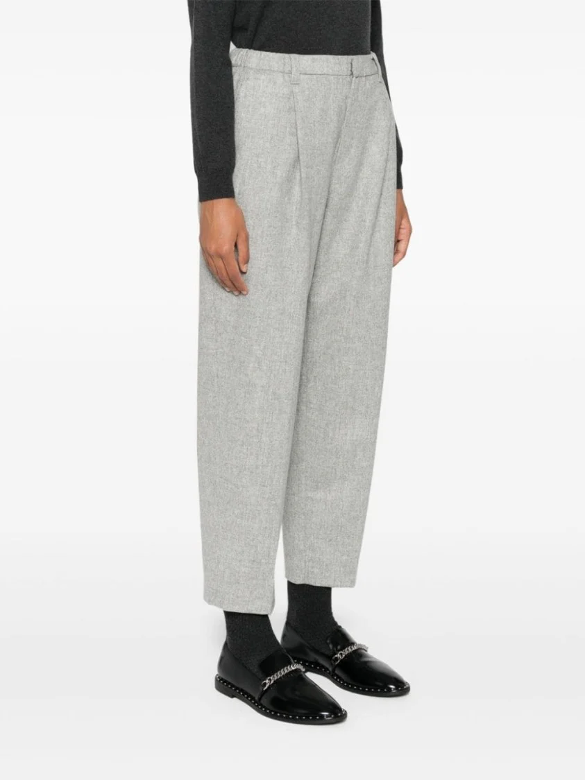 High-Waisted Tailored Trousers With Pleated Front