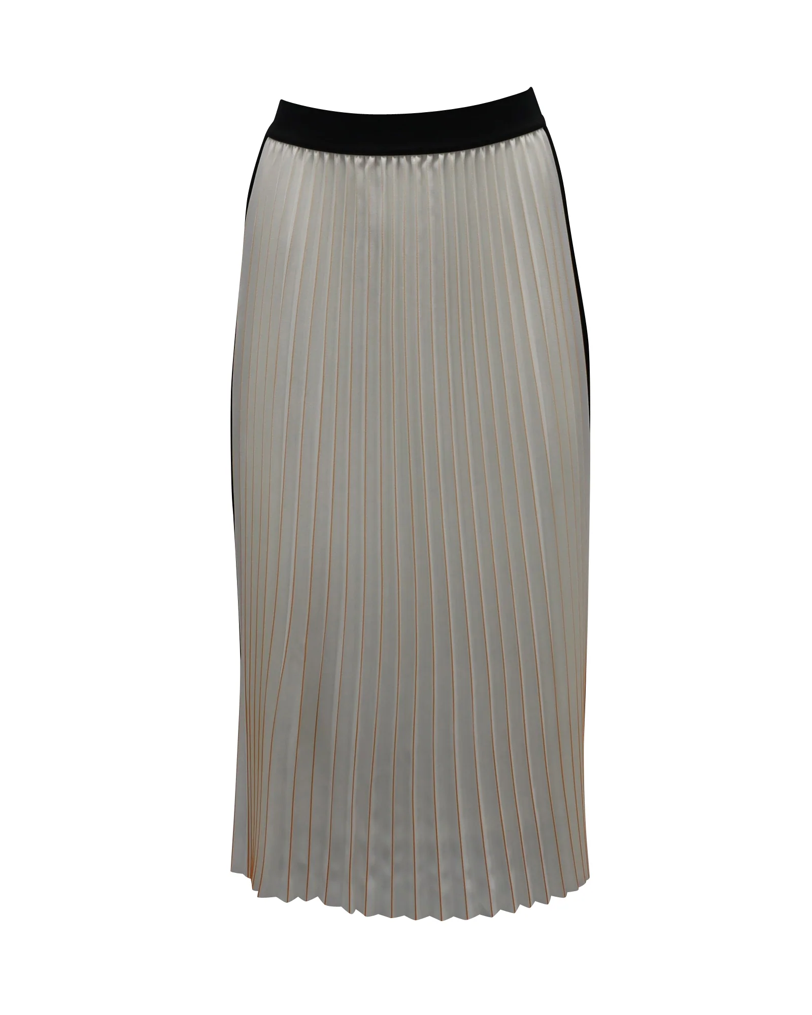 Maje Jimmi Pleated Maxi Skirt in Ecru Polyester