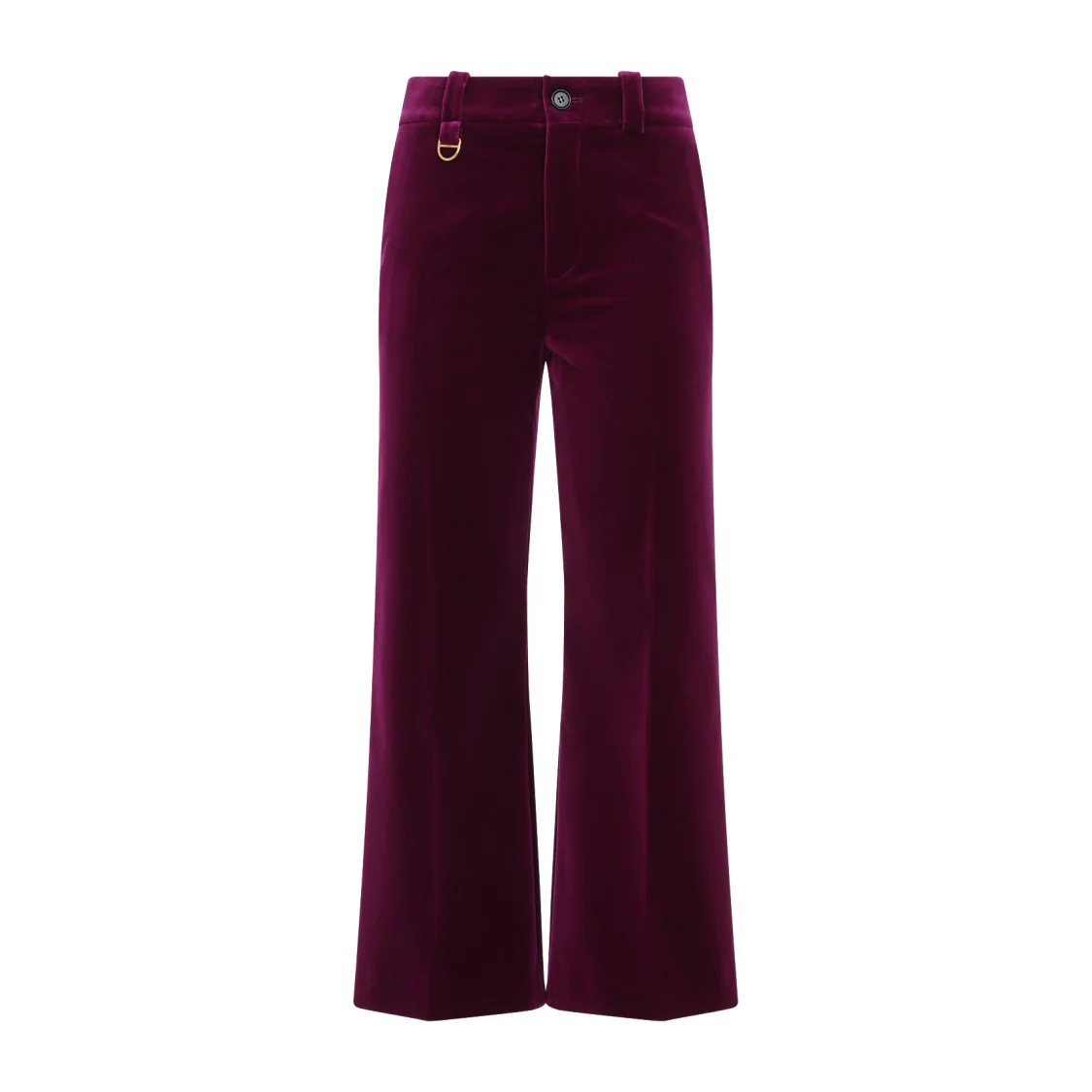 Wide Flare Purple Cotton Pants