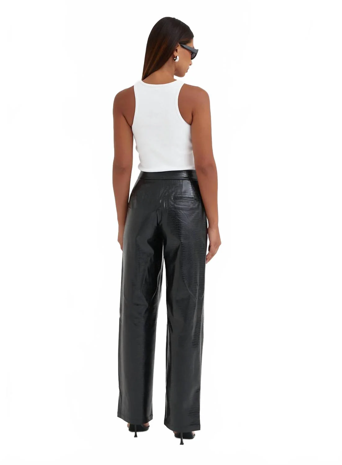 Judith Croc-Embossed Trouser In Black