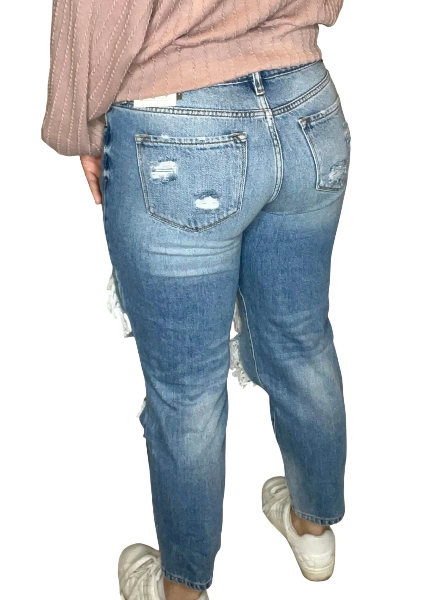 Taylor High Rise Boyfriend Fit Jeans In Medium Washed