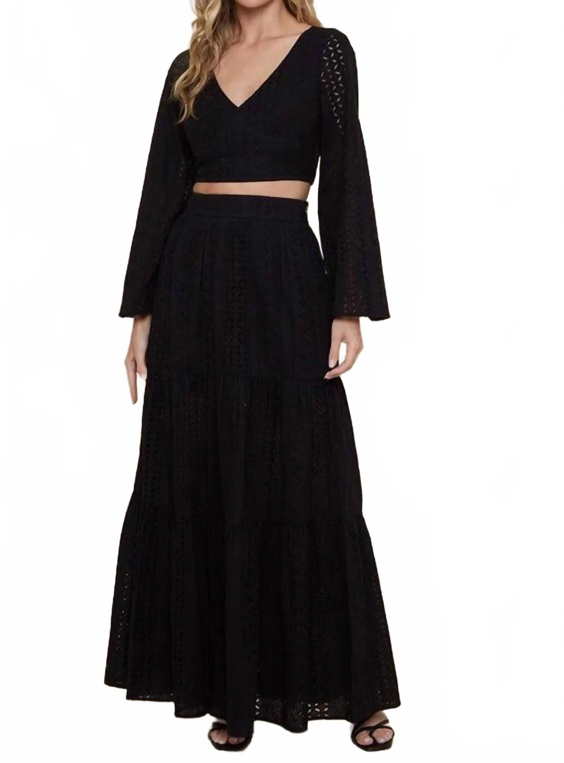 Becky Eyelet Set In Black