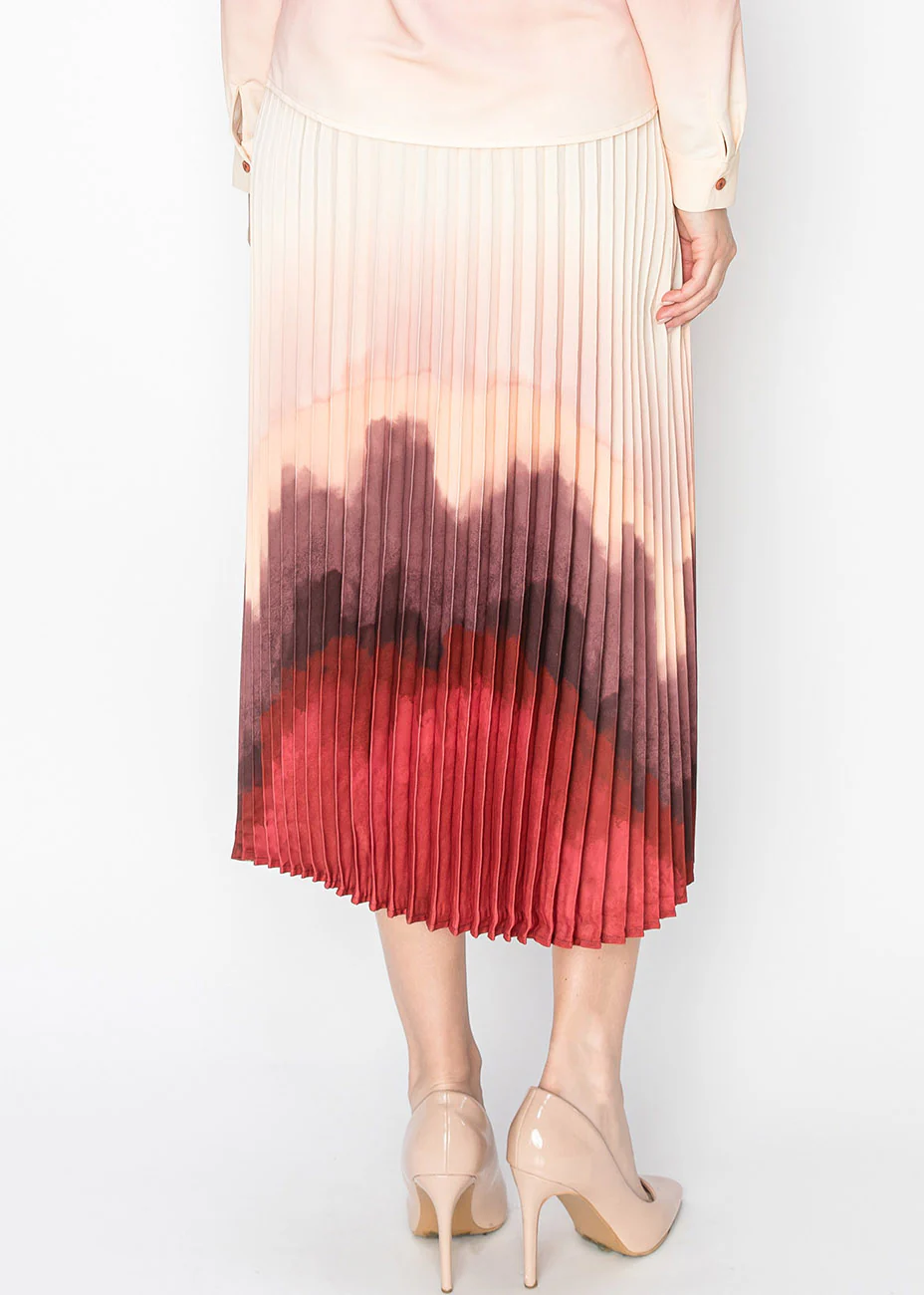 Sunset Ombre Pleated Skirt