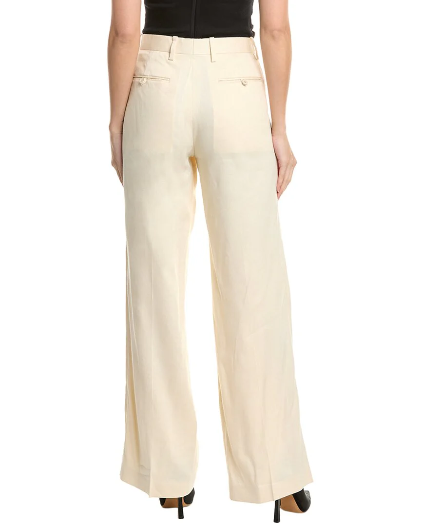 Helmut Lang Pleated Linen-Blend Pant
