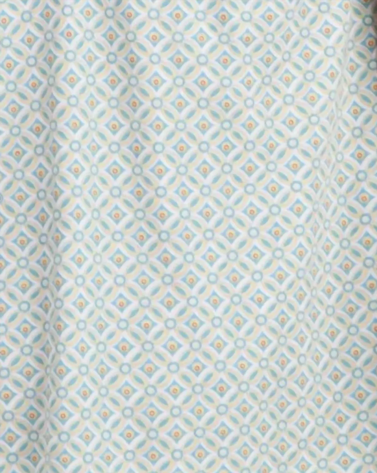 Tank Strap Camisole, Boxer Pajama Set In Blue Geometric Print