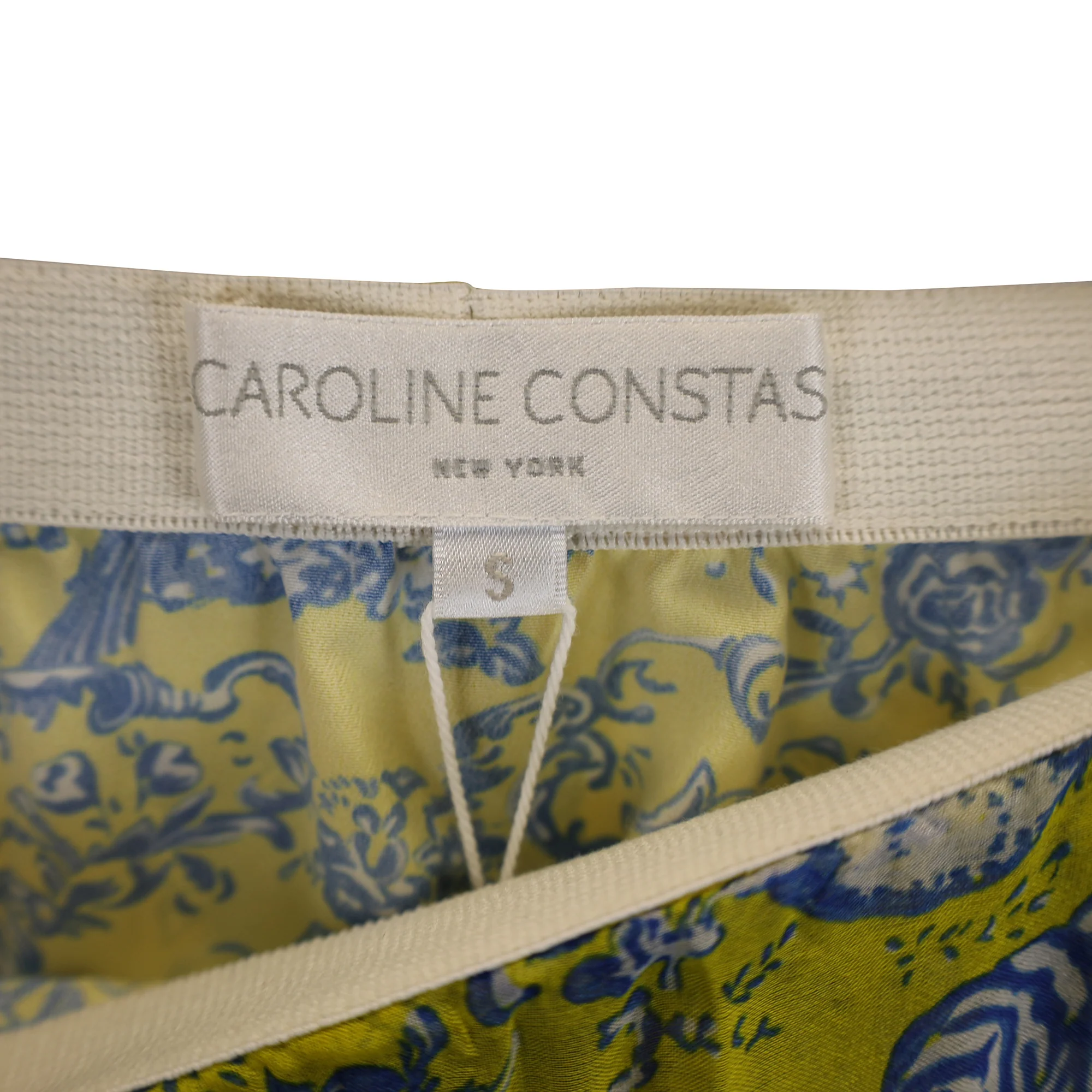 Caroline Constas Adelle Ruffled Asymmetric Skirt in Yellow Polyester
