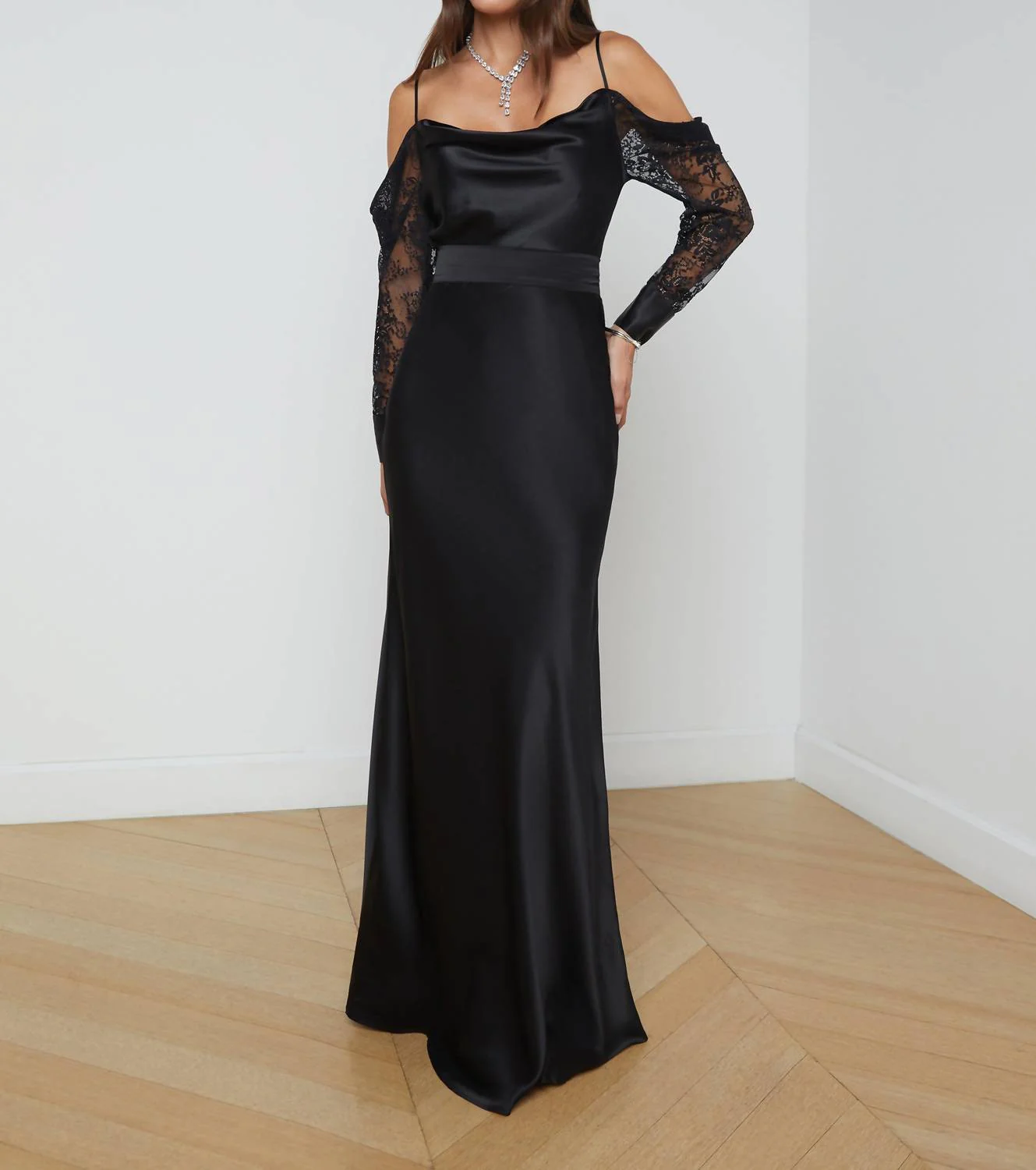 Ryker Waistband Silk Skirt In Black