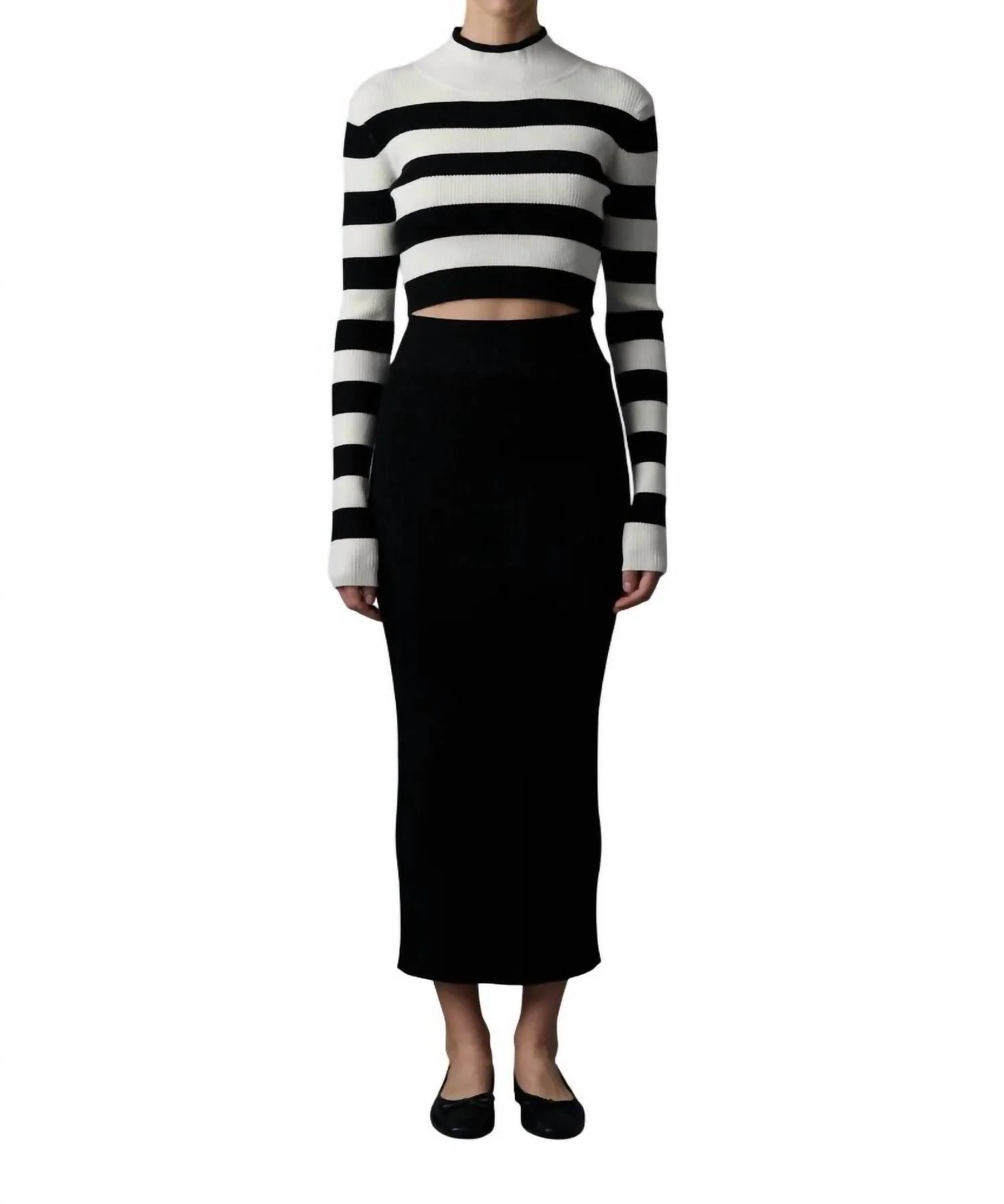 Greet Me Knit Skirt In Black