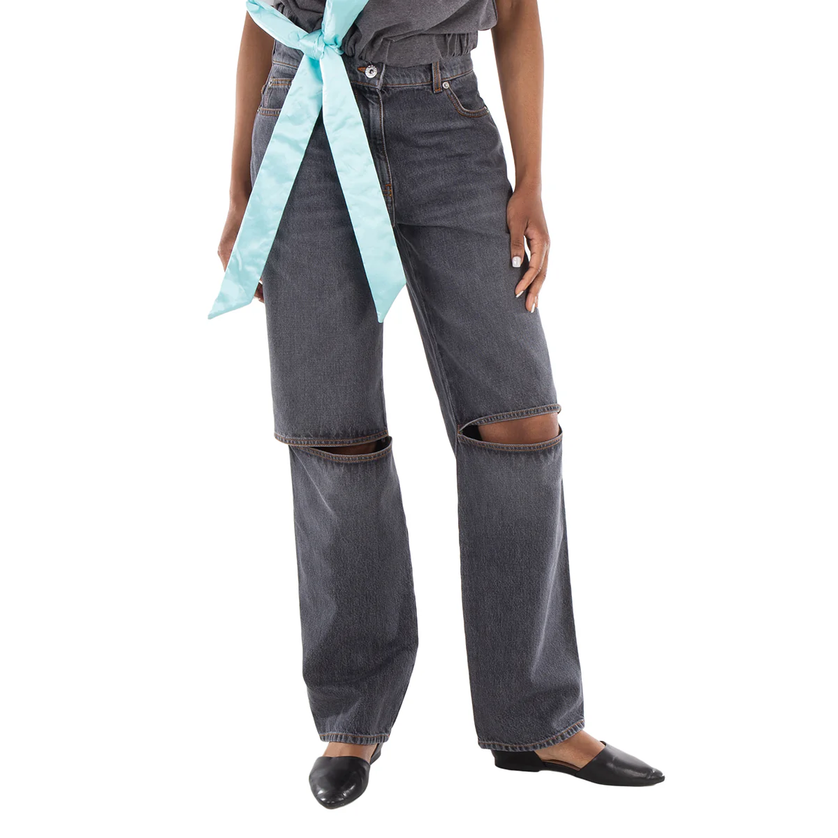 JW Anderson Cut Out Knee Bootcut Jeans