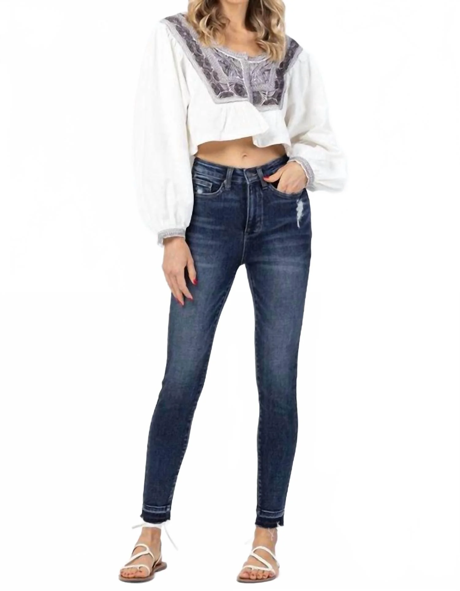 Tummy Control Skinny Jeans In Dark Wash