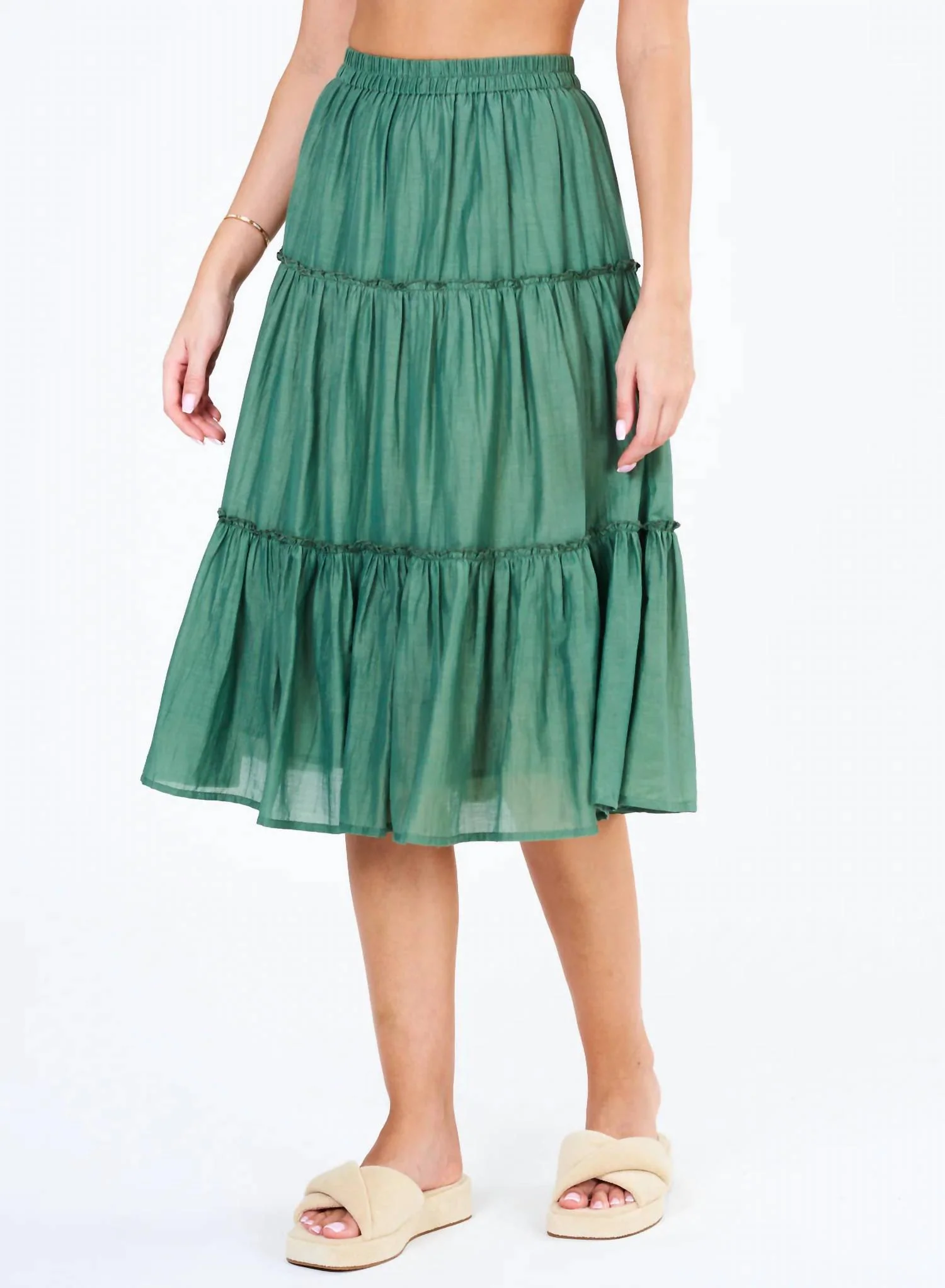 Della Midi Skirt In Khaki