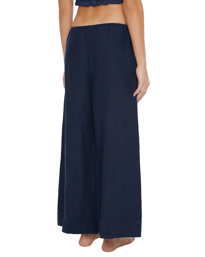 Onia Air Linen-Blend Wide Leg Drawstring Pant