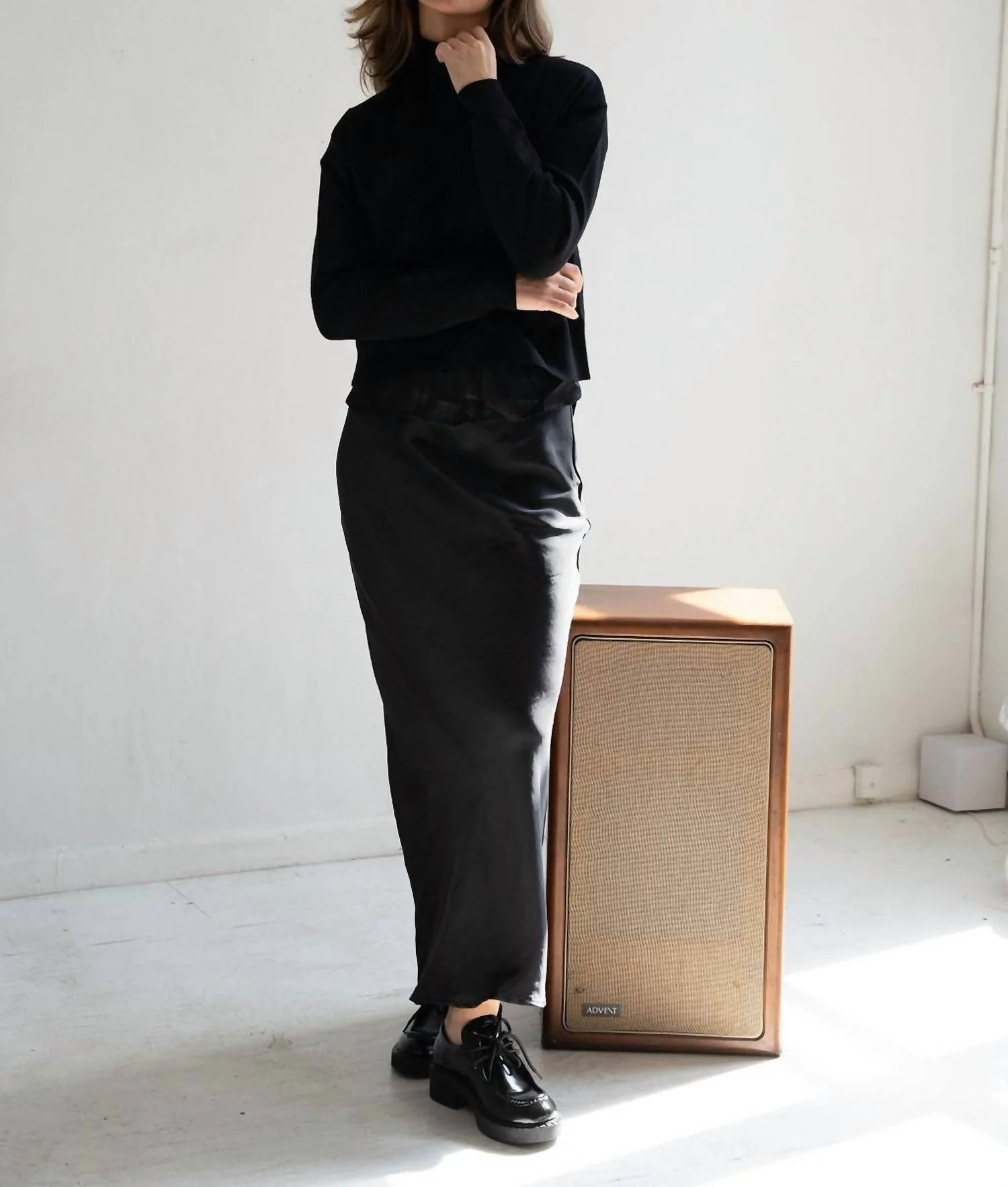 Maxi Slip Skirt In Black