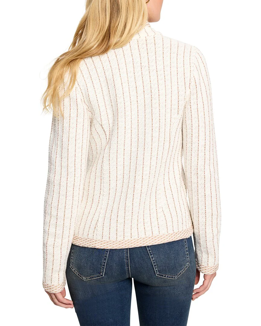 NIC+ZOE Pinstripe Notch Collar Knit Jacket