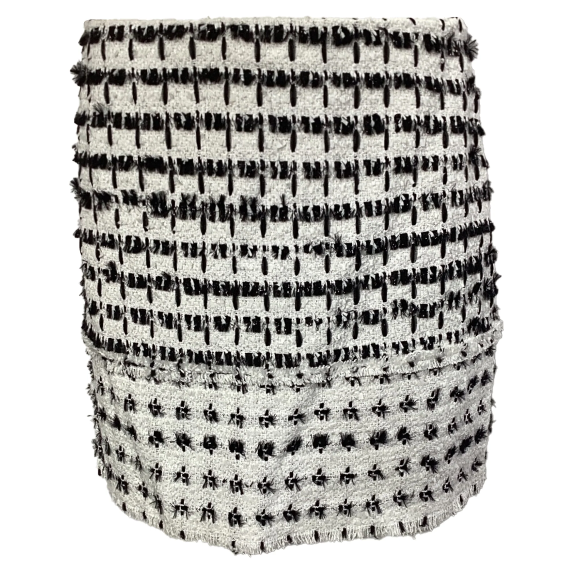 Erdem Tweed Mini Skirt in White Wool