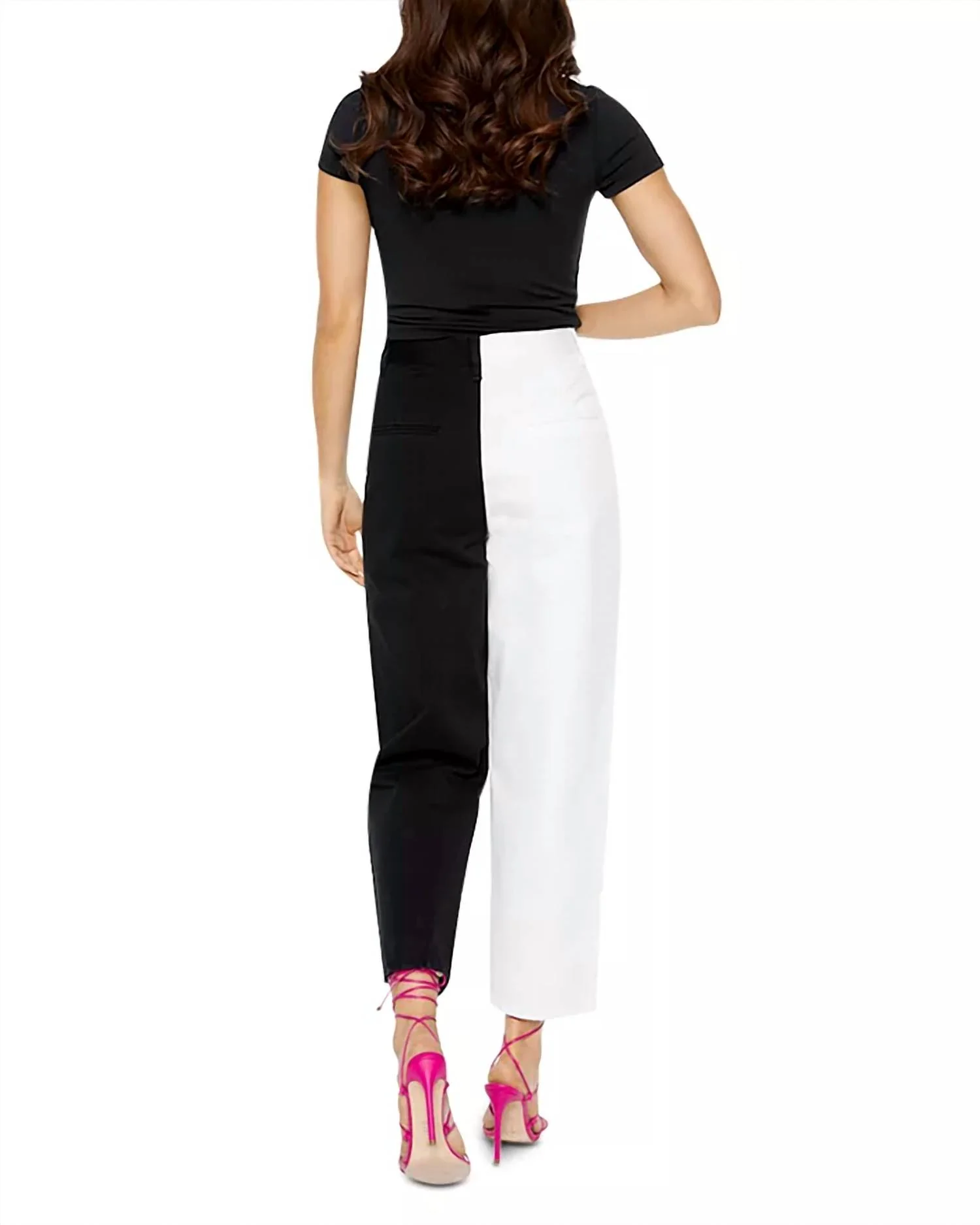 Happy Hour Color Blocked Pants In Black/white