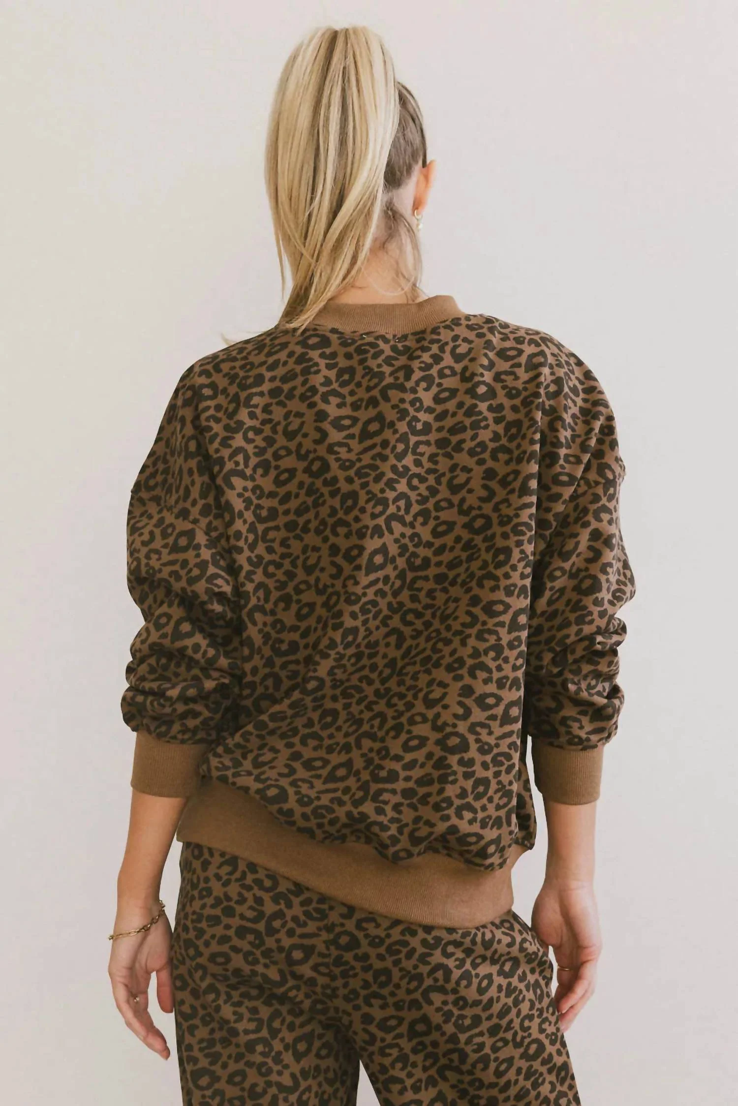 Leopard Sweat Set In Brown/ Black