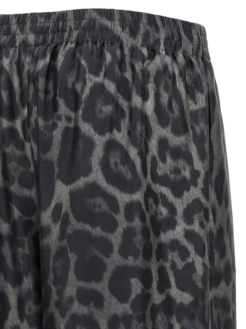 Fluid Leopard-Print Pajama Pants