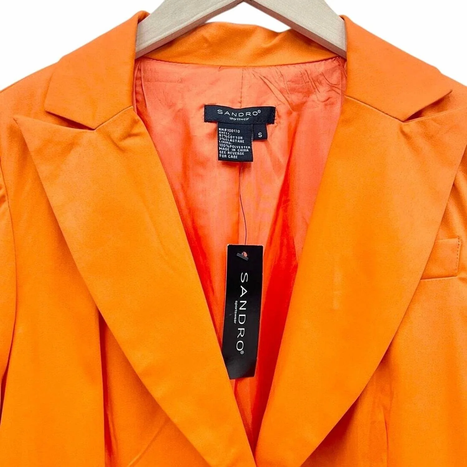 Cotton Blend Blazer In Orange