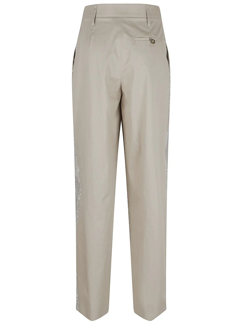 Crystal-Embellished Mid-Rise Balloon Trousers