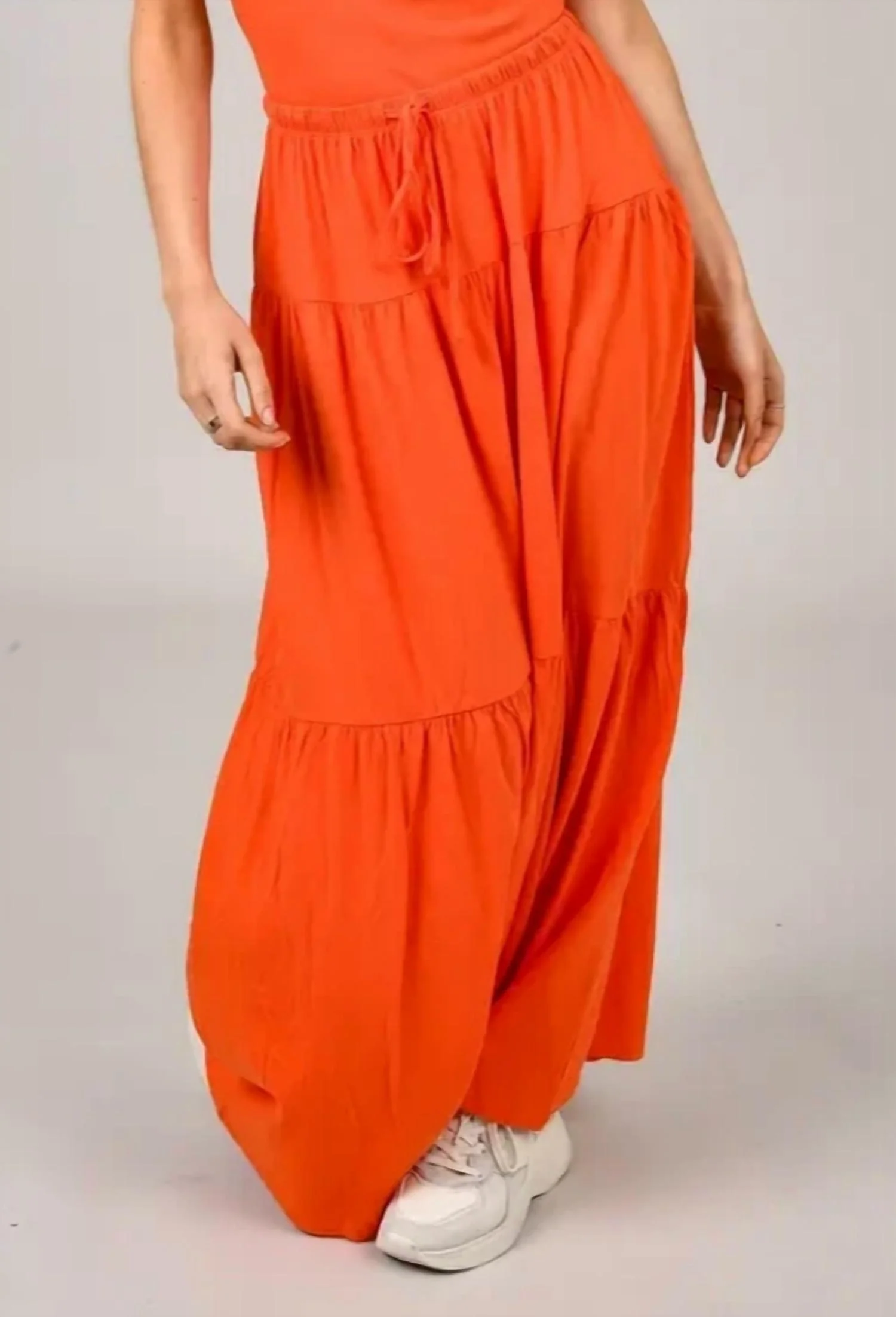 Tierry Tie Front Skirt In Orange