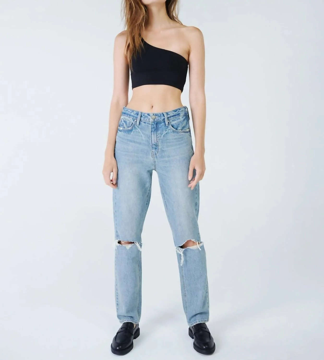 Willa Super High Rise Mom Fit Straight Leg Jean In Rogue